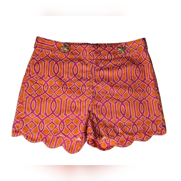 Mud Pie Pink/Orange High Waisted Charlotte Shorts - Size Med - Picture 6 of 6